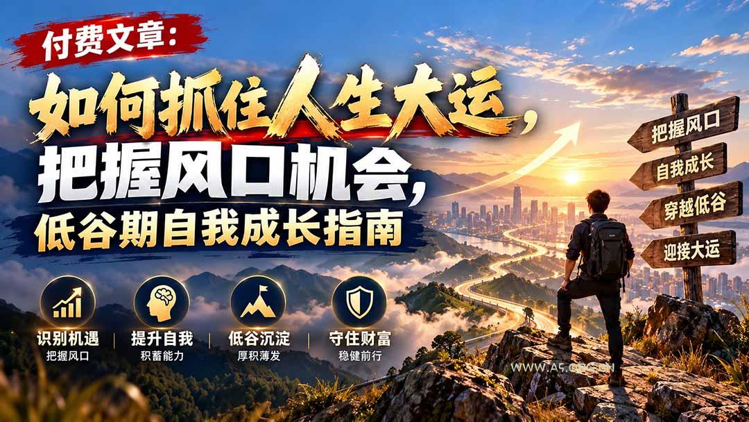 付费文章:如何抓住人生大运,把握风口机会,低谷期自我成长指南 - 小红泡 付费文章:如何抓住人生大运,把握风口机会,低谷期自我成长指南 - 小红泡