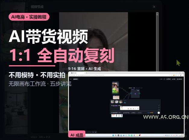 无限画布实操AI复刻带货视频完整流程不用模特不用实拍