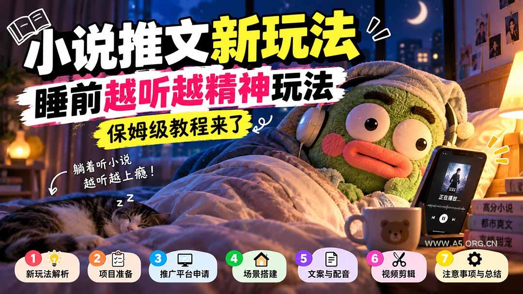 小说推文新玩法，睡前越听越精神玩法，保姆级教程来了 - 小红泡