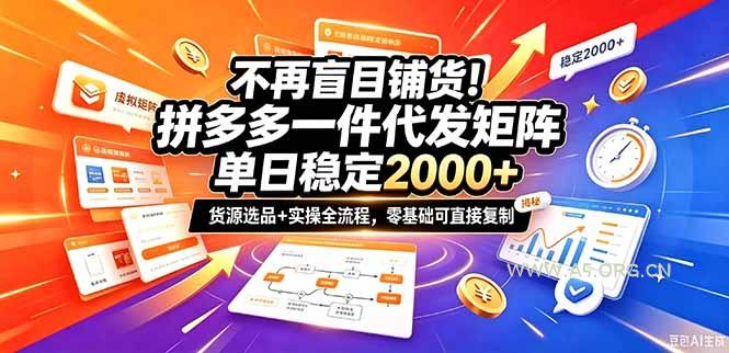 不再盲目铺货！拼多多一件代发矩阵落地攻略，提供优质货源店铺运营全流程，零基础可直接复制 - 小红泡