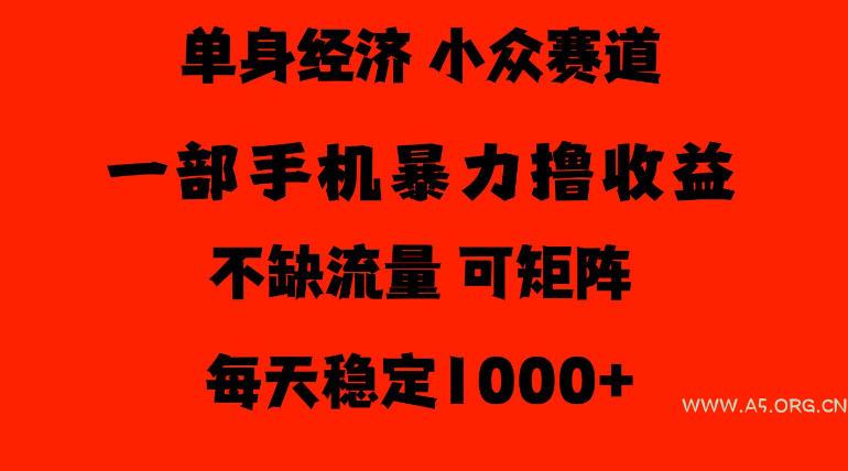 26年暴力单身经济,稳定日入500-1k,不缺流量,流量极大,冷门小众赛道,门槛低小白轻松上手【揭秘】 - 小红泡 26年暴力单身经济,稳定日入500-1k,不缺流量,流量极大,冷门小众赛道,门槛低小白轻松上手【揭秘】
