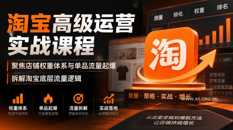 淘宝高级运营实战课程,聚焦店铺权重体系与单品流量起爆,拆解淘宝底层流量逻辑 - 小红泡 淘宝高级运营实战课程,聚焦店铺权重体系与单品流量起爆,拆解淘宝底层流量逻辑