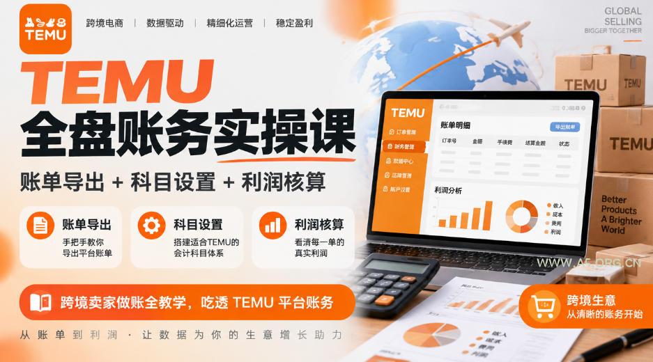 TEMU全盘账务实操课|账单导出+科目设置+利润核算,跨境卖家做账全教学,吃透TEMU平台账务 - 小红泡 TEMU全盘账务实操课|账单导出+科目设置+利润核算,跨境卖家做账全教学,吃透TEMU平台账务