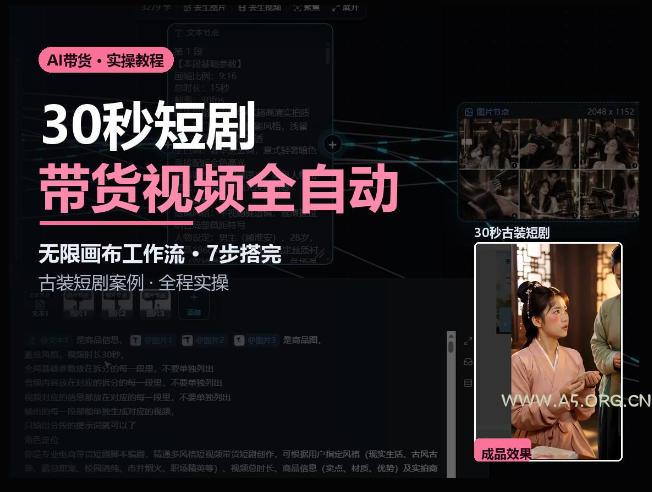 Seedance2.0做短剧带货视频,无限画布工作流·7步搭完古装短剧案例·全程实操 - 小红泡 Seedance2.0做短剧带货视频,无限画布工作流·7步搭完古装短剧案例·全程实操
