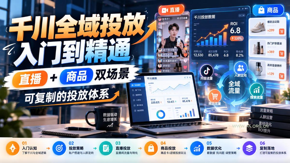 千川全域投放入门到精通,直播+商品双场景,可复制的投放体系 - 小红泡 千川全域投放入门到精通,直播+商品双场景,可复制的投放体系