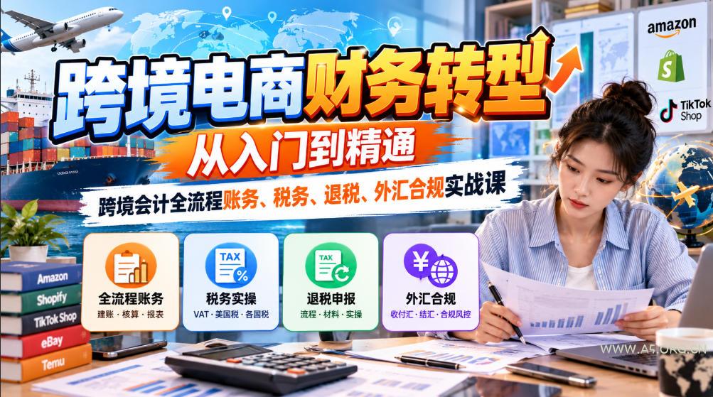 跨境电商财务转型:从入门到精通|跨境会计全流程账务、税务、退税、外汇合规实战课 - 小红泡 跨境电商财务转型:从入门到精通|跨境会计全流程账务、税务、退税、外汇合规实战课