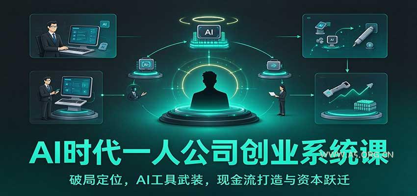 AI时代一人公司创业系统课：破局定位，AI工具武装，现金流打造与资本跃迁 - 小红泡