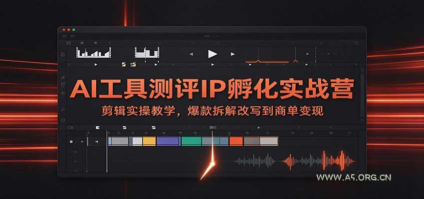 AI工具测评IP孵化实战营：剪辑实操教学，爆款拆解改写到商单变现 - 小红泡
