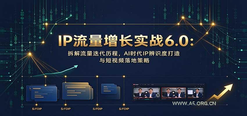 IP流量增长实战6.0：拆解流量迭代历程，AI时代IP辨识度打造与短视频落地策略 - 小红泡