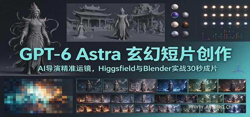 GPT-6 Astra 玄幻短片创作：AI导演精准运镜，Higgsfield与Blender实战30秒成片 - 小红泡