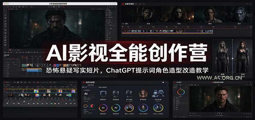 AI影视全能创作营：恐怖悬疑写实短片，ChatGPT提示词角色造型改造教学 - 小红泡