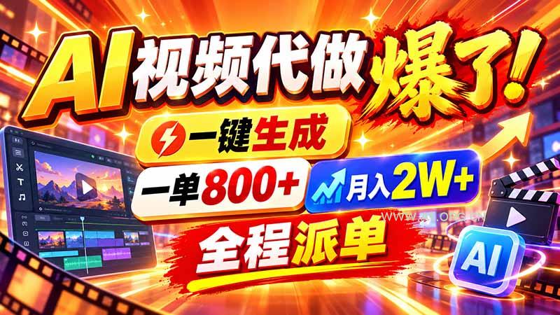 2026年底新赛道,AI视频代做一单800+,小白可做,告别打工 - 小红泡 2026年底新赛道,AI视频代做一单800+,小白可做,告别打工 - 小红泡