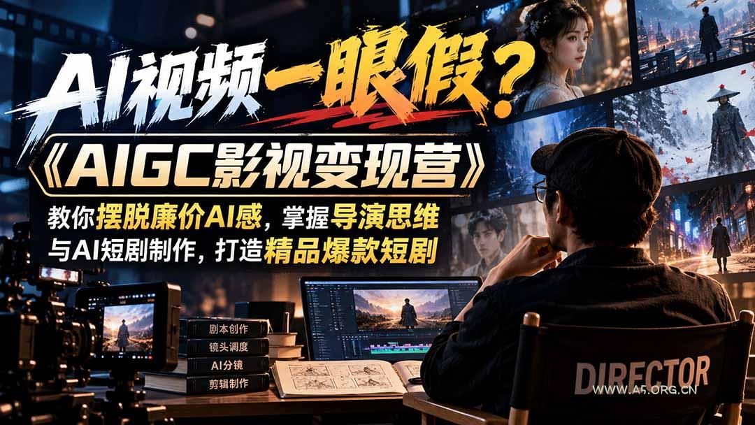 【无水印】AI视频一眼假？《AIGC影视变现营》教你摆脱廉价AI感，掌握导演思维与AI短剧制作，打造精品爆款短剧 - 小红泡
