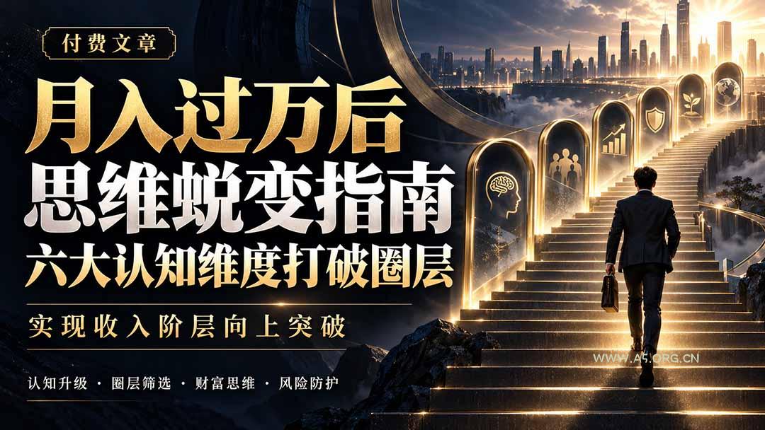付费文章：月入过万后思维蜕变指南，六大认知维度打破圈层，实现收入阶层向上突破 - 小红泡