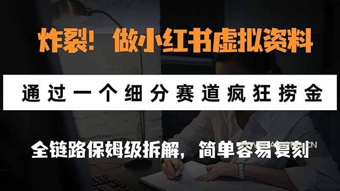 炸裂！做小红书虚拟资料，通过一个细分赛道疯狂捞金，全链路保姆级拆解，简单容易复刻 - 小红泡