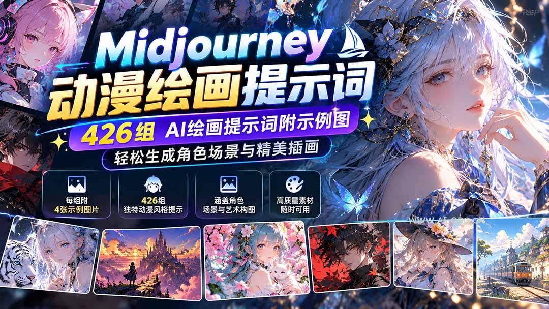 Midjourney动漫绘画提示词:426组AI绘画提示词附示例图,轻松生成角色场景与精美插画 - 小红泡 Midjourney动漫绘画提示词:426组AI绘画提示词附示例图,轻松生成角色场景与精美插画 - 小红泡