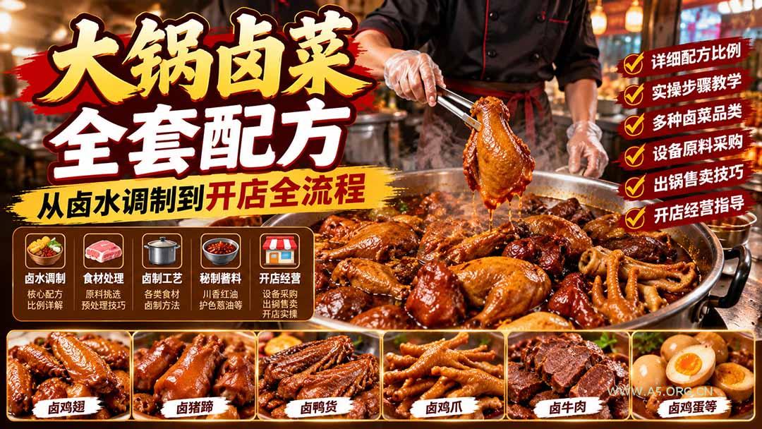 大锅卤菜全套配方，从卤水调制到开店全流程，感觉学会了去摆摊也不错 - 小红泡