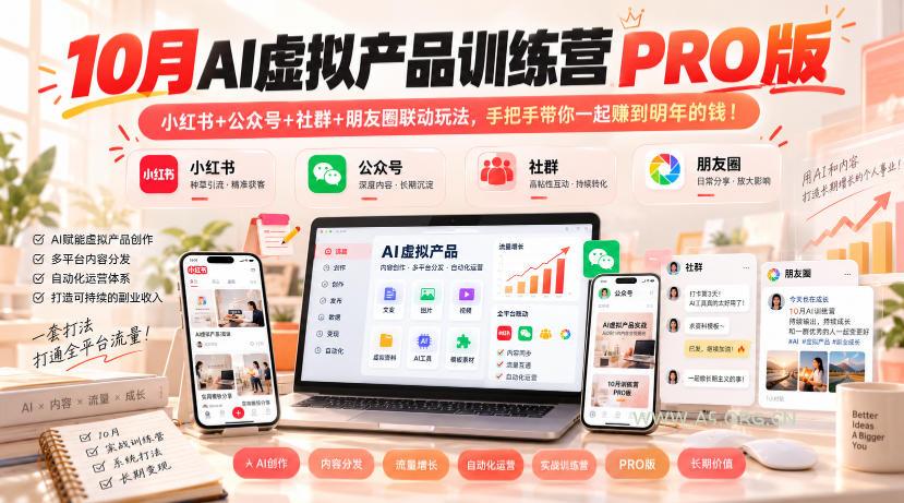 10月AI虚拟产品训练营PRO版,小红书+公众号+社群+朋友圈联动玩法,手把手带你一起赚到明年的钱!(更新1029) - 小红泡 10月AI虚拟产品训练营PRO版,小红书+公众号+社群+朋友圈联动玩法,手把手带你一起赚到明年的钱!(更新1029)