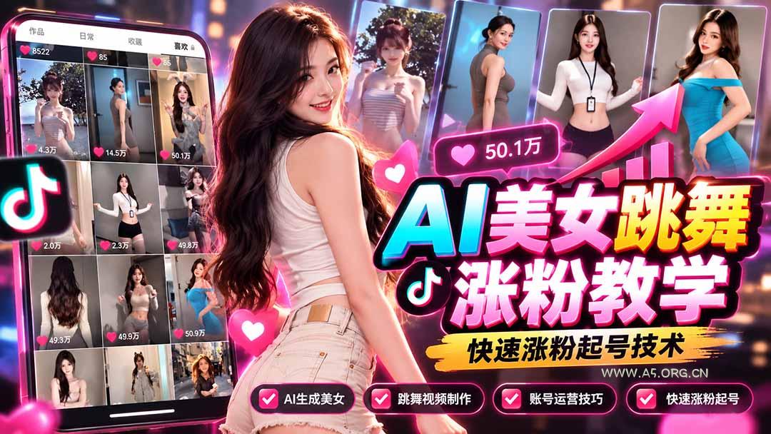 AI美女跳舞涨粉教学，AI生成美女，跳舞视频制作，账号运营与快速起号涨粉 - 小红泡