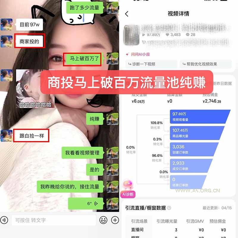 【无水印】抖音实况图文带货新风口：一张实况图配文案挂小黄车赚佣金，无需囤货发货售后，一条素材佣金8000+跑了60万 - 小红泡